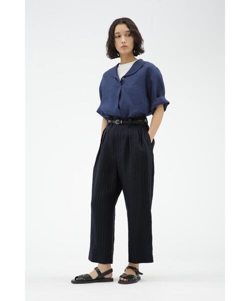MARGARET HOWELL(マーガレットハウエル)の「YARN DYED LINEN(その他パンツ・レディース・ネイビー/グレー・3/2/1/0)」の1枚目の写真