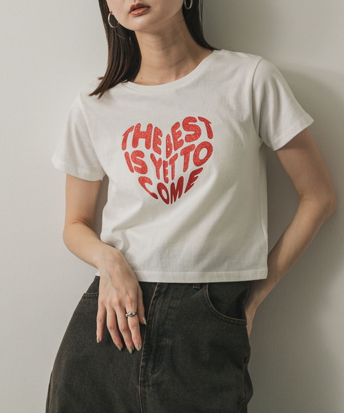 セール】クロップドグラフィックTシャツ(半袖)（Tシャツ