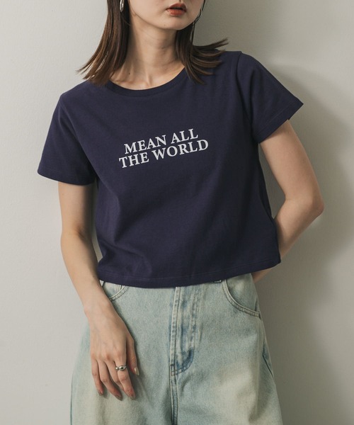 セール】クロップドグラフィックTシャツ(半袖)（Tシャツ