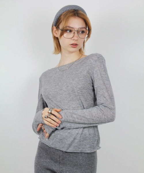 IMARI(イマリ)の「【 IMARI / イマリ 】 シンプル シアー ロング スリーブ TEE(Tシャツ/カットソー・レディース・ブラック/アイボリー/グレー/ブルー/ベージュ・FREE)」の18枚目の写真