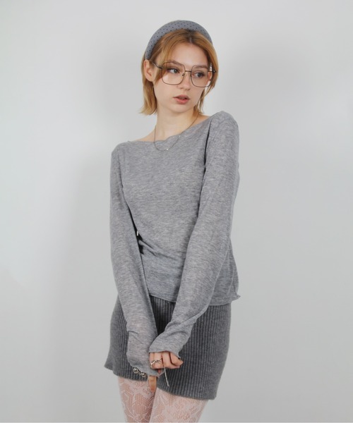 IMARI(イマリ)の「【 IMARI / イマリ 】 シンプル シアー ロング スリーブ TEE(Tシャツ/カットソー・レディース・ブラック/アイボリー/グレー/ブルー/ベージュ・FREE)」の19枚目の写真