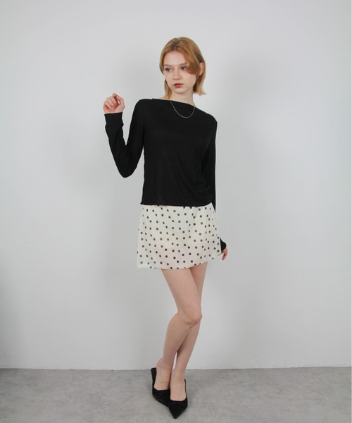 IMARI(イマリ)の「【 IMARI / イマリ 】 シンプル シアー ロング スリーブ TEE(Tシャツ/カットソー・レディース・ブラック/アイボリー/グレー/ブルー/ベージュ・FREE)」の12枚目の写真