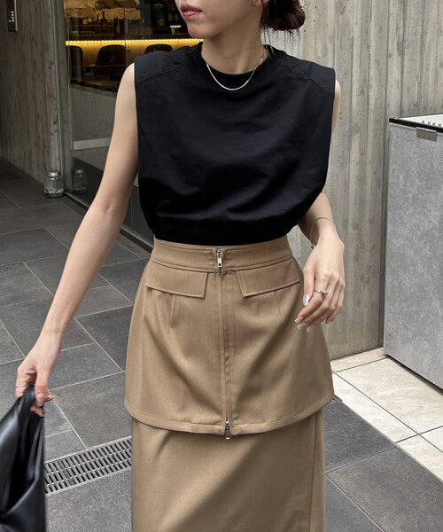 tシャツ 「一枚でスタイルアップ」ノースリライトスウェットプルオーバー レディース セール】【一枚でスタイルアップ】ノースリライトスウェットプル
