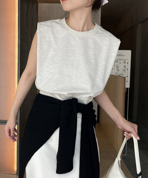 tシャツ 「一枚でスタイルアップ」ノースリライトスウェットプルオーバー レディース セール】【一枚でスタイルアップ】ノースリライトスウェットプル