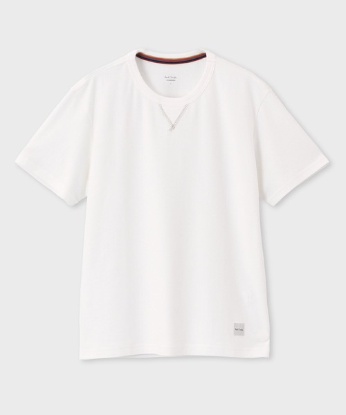 Paul Smith（ポールスミス）の「【ラウンジウェア】マルチカラーガゼット ドライテクスチャー Tシャツ【853250 7375S】（Tシャツ/カットソー・メンズ・ホワイト/ネイビー・MEDIUM/LARGE）」の2枚目の写真