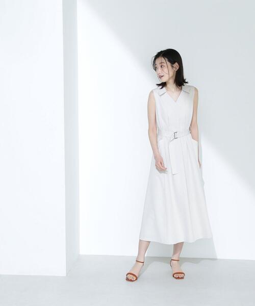 NATURAL BEAUTY BASIC（ナチュラルビューティーベーシック）の「◇ベルテッドシャツワンピース（シャツワンピース・レディース・ダークブラウン/オフホワイト/ブルー・MEDIUM/SMALL）」の11枚目の写真
