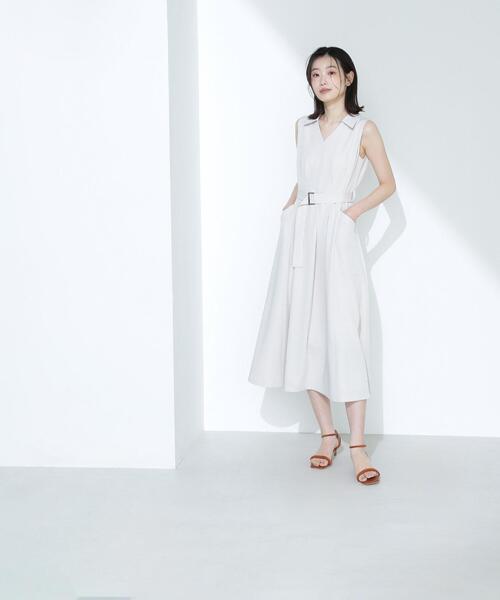 NATURAL BEAUTY BASIC（ナチュラルビューティーベーシック）の「◇ベルテッドシャツワンピース（シャツワンピース・レディース・ダークブラウン/オフホワイト/ブルー・MEDIUM/SMALL）」の13枚目の写真