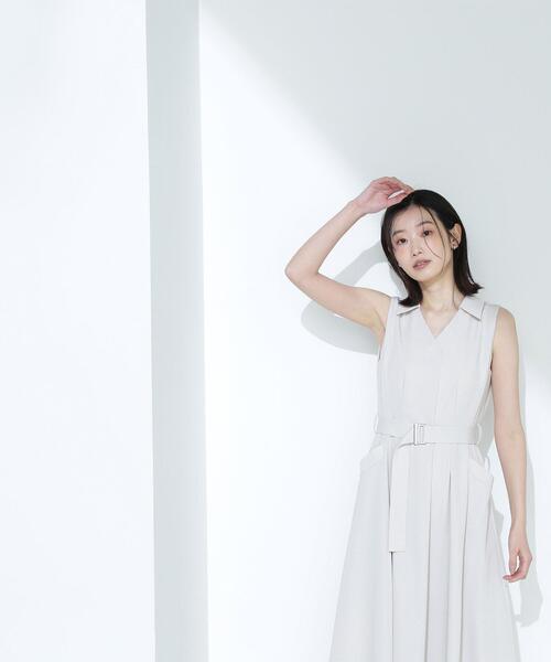 NATURAL BEAUTY BASIC（ナチュラルビューティーベーシック）の「◇ベルテッドシャツワンピース（シャツワンピース・レディース・ダークブラウン/オフホワイト/ブルー・MEDIUM/SMALL）」の14枚目の写真