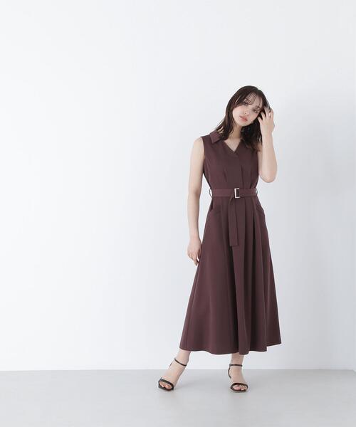 NATURAL BEAUTY BASIC（ナチュラルビューティーベーシック）の「◇ベルテッドシャツワンピース（シャツワンピース・レディース・ダークブラウン/オフホワイト/ブルー・MEDIUM/SMALL）」の21枚目の写真