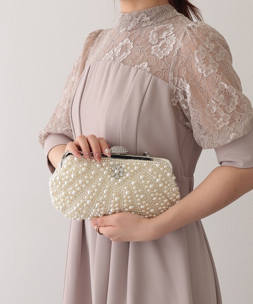 Lace Ladies(レースレディース)の「2WAY メニー パール ビジュー付き パーティー バッグ(クラッチバッグ・レディース・アイボリー・FREE)」の5枚目の写真