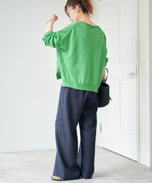 ニット セーター 手洗い可 /  ペーパーヤーンボートネックニット レディース Spick＆Span ニット セーター 手洗い可 / ペーパーヤーンボート
