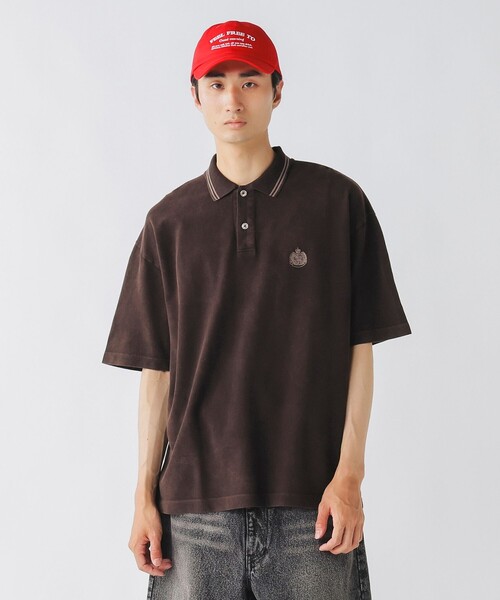BEAMS HEART(ビームスハート)の「フェード エンブレム 鹿の子 ポロシャツ(ポロシャツ・メンズ・ブラウン/ブラック・SMALL/MEDIUM/LARGE)」の2枚目の写真