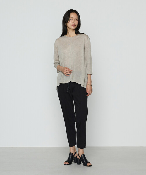 COMME CA（コムサ）の「ハイコンパクトコットンポンチ パンツ（その他パンツ・レディース・ベージュ/ブラック・11号/9号）」の3枚目の写真