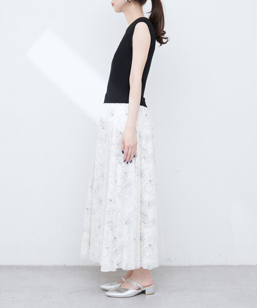natural couture(ナチュラルクチュール)の「ニット×チュールドッキングワンピース(ワンピース・レディース・モカ/ラベンダー/ピンク/ブラック・MEDIUM/LARGE)」の15枚目の写真