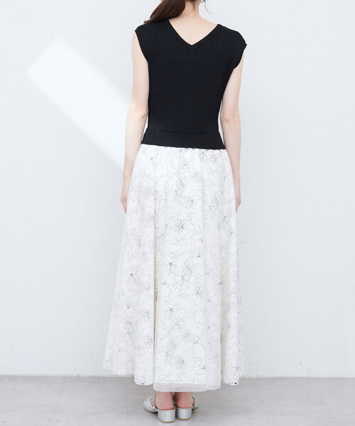 natural couture(ナチュラルクチュール)の「ニット×チュールドッキングワンピース(ワンピース・レディース・モカ/ラベンダー/ピンク/ブラック・MEDIUM/LARGE)」の14枚目の写真