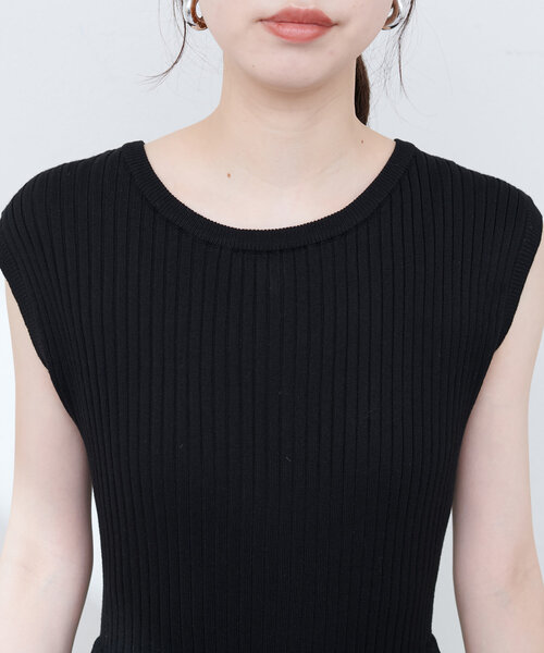natural couture(ナチュラルクチュール)の「ニット×チュールドッキングワンピース(ワンピース・レディース・モカ/ラベンダー/ピンク/ブラック・MEDIUM/LARGE)」の13枚目の写真