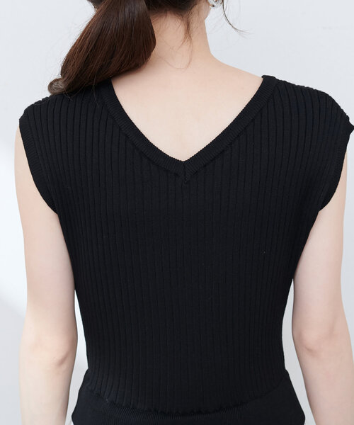 natural couture(ナチュラルクチュール)の「ニット×チュールドッキングワンピース(ワンピース・レディース・モカ/ラベンダー/ピンク/ブラック・MEDIUM/LARGE)」の12枚目の写真