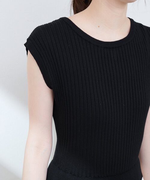 natural couture(ナチュラルクチュール)の「ニット×チュールドッキングワンピース(ワンピース・レディース・モカ/ラベンダー/ピンク/ブラック・MEDIUM/LARGE)」の11枚目の写真