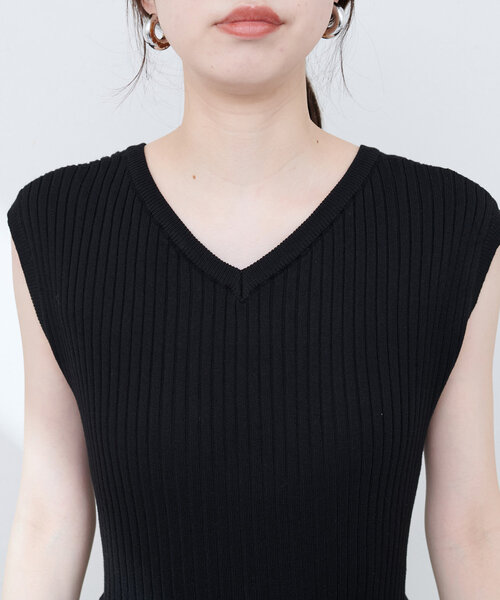 natural couture(ナチュラルクチュール)の「ニット×チュールドッキングワンピース(ワンピース・レディース・モカ/ラベンダー/ピンク/ブラック・MEDIUM/LARGE)」の6枚目の写真