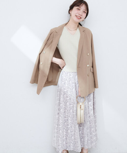natural couture(ナチュラルクチュール)の「ニット×チュールドッキングワンピース(ワンピース・レディース・モカ/ラベンダー/ピンク/ブラック・MEDIUM/LARGE)」の5枚目の写真