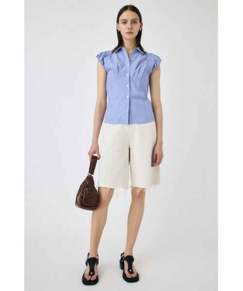 MOUSSY（マウジー）の「PIN STRIPE FIT シャツ（シャツ/ブラウス・レディース・ホワイト/ライトピンク/ブルー・1/2）」の5枚目の写真