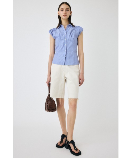 MOUSSY（マウジー）の「PIN STRIPE FIT シャツ（シャツ/ブラウス・レディース・ホワイト/ライトピンク/ブルー・1/2）」の6枚目の写真