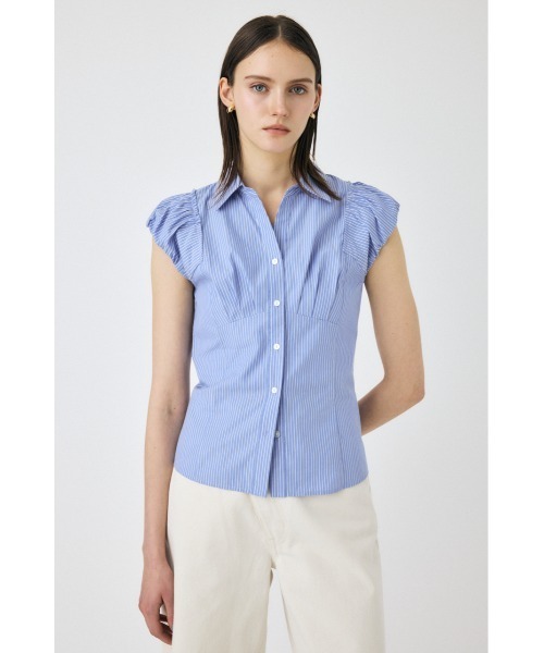 MOUSSY（マウジー）の「PIN STRIPE FIT シャツ（シャツ/ブラウス・レディース・ホワイト/ライトピンク/ブルー・1/2）」の8枚目の写真