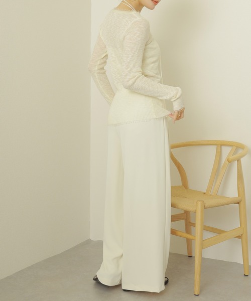 LAULEN（ローレン）の「double tuck belted wide pants /ダブルタック ウエスト リボンベルト付き ワイド パンツ（その他パンツ・レディース・ブラック/アイボリー/チャコールグレー・S/M）」の13枚目の写真