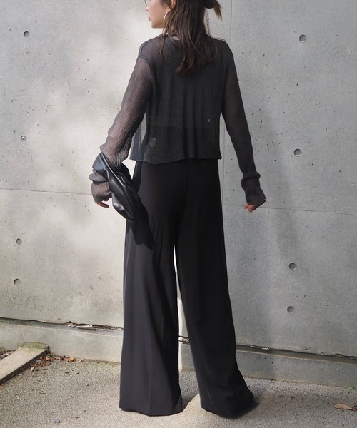 LAULEN（ローレン）の「double tuck belted wide pants /ダブルタック ウエスト リボンベルト付き ワイド パンツ（その他パンツ・レディース・ブラック/アイボリー/チャコールグレー・S/M）」の20枚目の写真