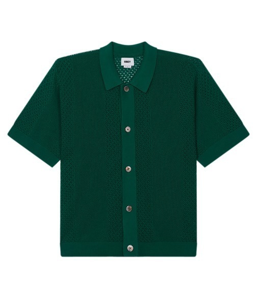 OBEY(オベイ)の「OBEY EVAN SWEATER SHIRT(オベイ エヴァン セーター シャツ)(Tシャツ/カットソー・メンズ・グリーン系/ベージュ系・MEDIUM/LARGE/X-LARGE)」の1枚目の写真