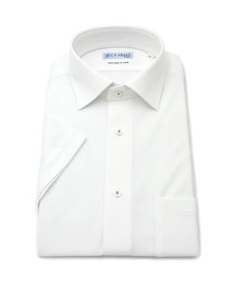 WEB限定【完全ノーアイロン】半袖 アイシャツ セミワイド ストレッチ 織柄無地 i-shirt 春夏