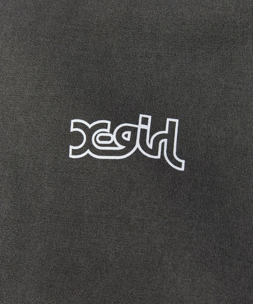 X-girl（エックスガール）の「OVER PRINT MILLS LOGO S/S BIG TEE DRESS（ワンピース・レディース・ブラック/オリーブ・S/M）」の7枚目の写真