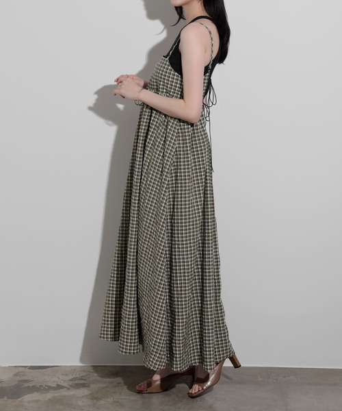 SUNFLOWER EIGHT(サンフラワーエイト)の「バックオープンリボンキャミワンピース(ワンピース・レディース・ホワイト系その他/グリーン系その他・FREE)」の8枚目の写真