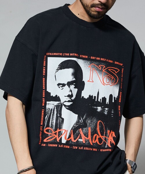 セール】【EXCLUSIVE】 Nas front print S/S Tee /ナズ フロント