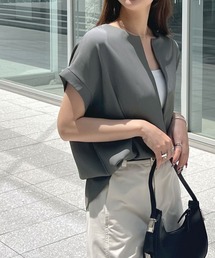 Futier land（フューティアランド）の「【接触冷感 UVカット】前後2WAYジョーゼットTブラウス   半袖ブラウス・防シワ（シャツ/ブラウス）」