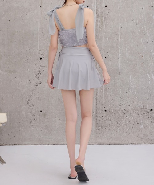 TeddyShop（テディショップ）の「レディース水着 ラメ入りシャギービスチェ風ハイウエストビキニ 上下2点セット（水着・レディース・ブラック/グレー/アイボリー/ピンク・L/S/M）」の17枚目の写真