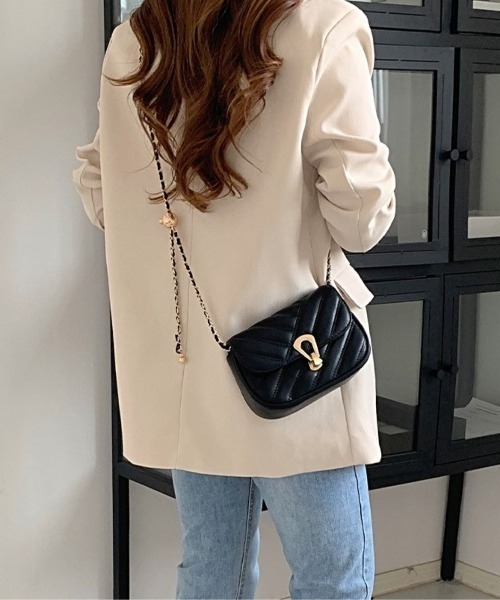 キルティングハンドバッグ　ブラックホワイト　白黒　cc GYDA ハンドバッグ キルティングrectangle BAG : ZOZOTOWN Yahoo