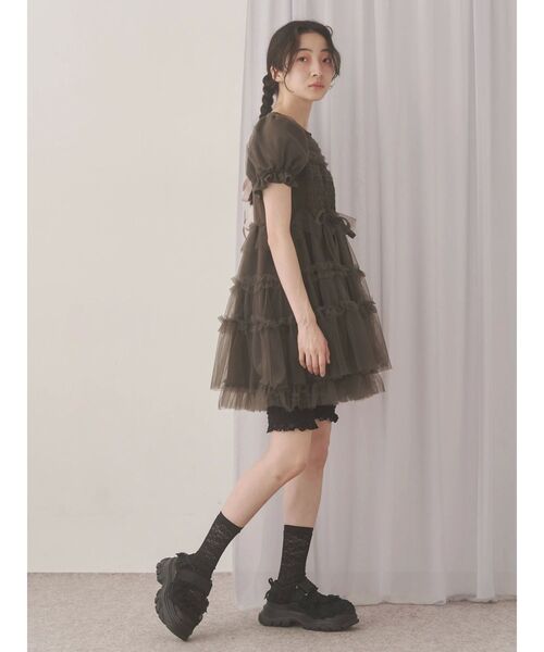 merry jenny（メリージェニー）の「チュールパフスリーブミニ