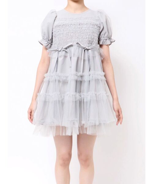 merry jenny（メリージェニー）の「チュールパフスリーブミニ