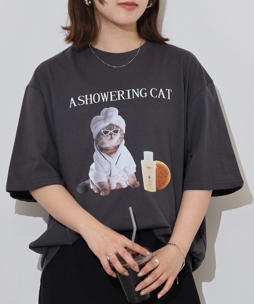 セール】猫プリントTシャツ（Tシャツ/カットソー）｜FUNALIVE