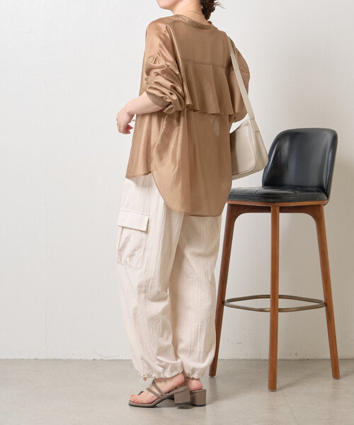 Jena espace merveilleux（ジェナ　エスパスメルヴェイユ）の「ナイロンパラシュートパンツ（その他パンツ・レディース・グレー/アイボリー/ブラック・FREE）」の6枚目の写真