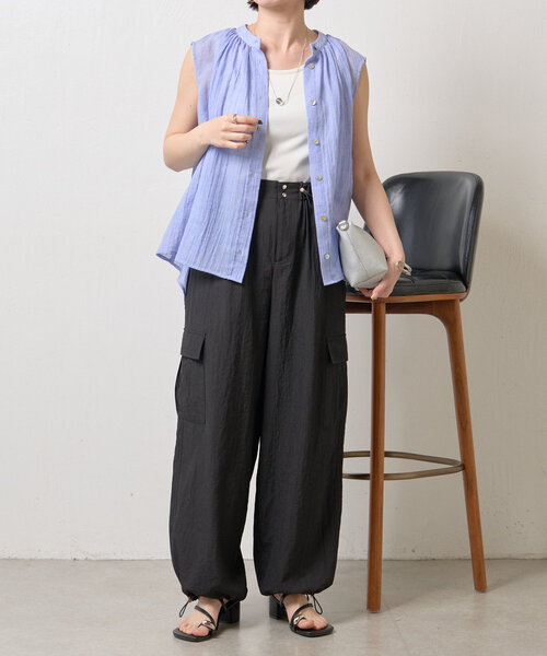 Jena espace merveilleux（ジェナ　エスパスメルヴェイユ）の「ナイロンパラシュートパンツ（その他パンツ・レディース・グレー/アイボリー/ブラック・FREE）」の11枚目の写真