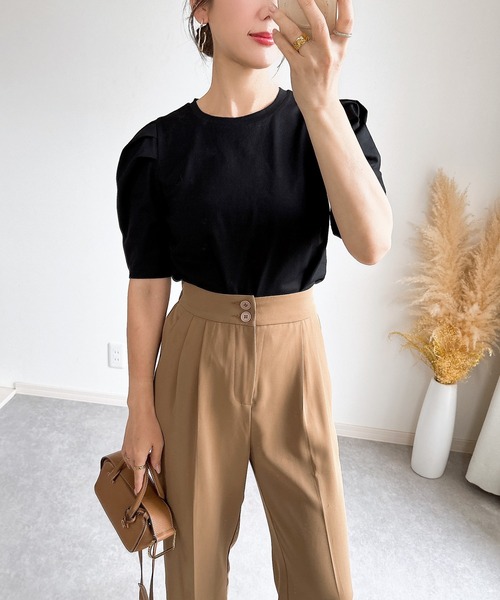 &. NOSTALGIA(アンドドットノスタルジア)の「【ZOZO限定】パワショルTシャツ(Tシャツ/カットソー・レディース・ホワイト/ブラック/ホワイト×ブラック・M)」の7枚目の写真