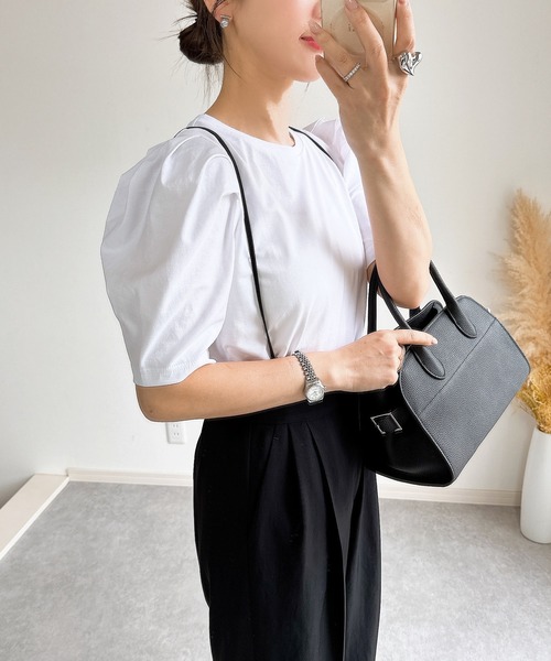&. NOSTALGIA(アンドドットノスタルジア)の「【ZOZO限定】パワショルTシャツ(Tシャツ/カットソー・レディース・ホワイト/ブラック/ホワイト×ブラック・M)」の18枚目の写真