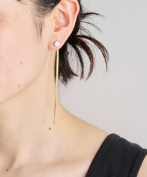 セール】2WAYロングチェーンピアス【サージカルステンレス】（ピアス