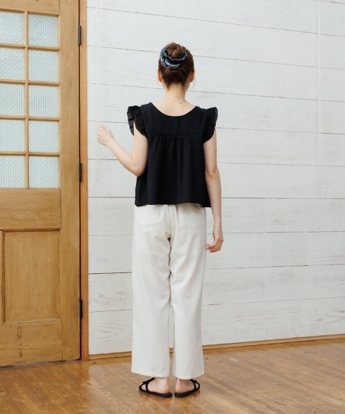 flower（フラワー）の「カームリネンパンツ（その他パンツ・レディース・グレー/アイボリー・FREE）」の3枚目の写真