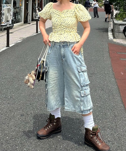 Alley Tokyo（アリートーキョー）の「ポケいっぱいデニムハーパン（デニムパンツ・レディース・サックスブルー・F）」の10枚目の写真