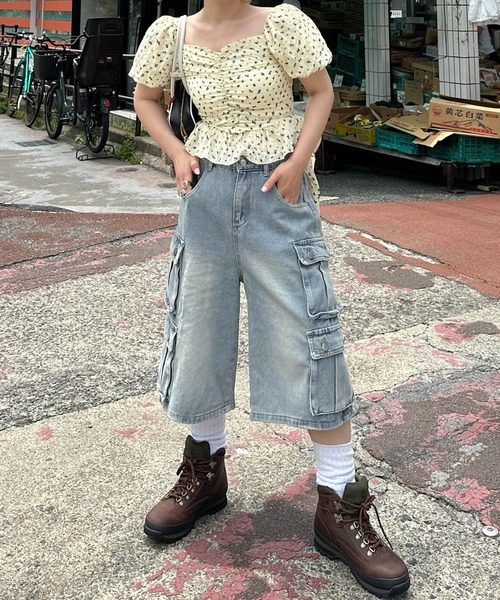 Alley Tokyo（アリートーキョー）の「ポケいっぱいデニムハーパン（デニムパンツ・レディース・サックスブルー・F）」の12枚目の写真