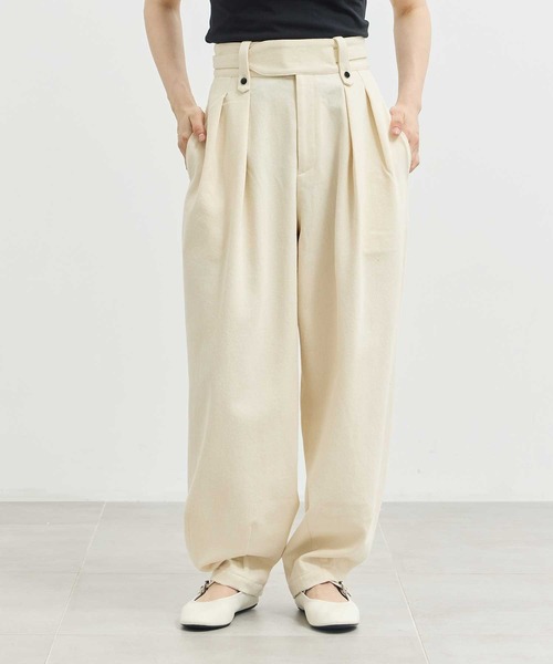 パンツ louren ZOZOTOWN限定》【Louren/ローレン】slab cotton cocoon pants