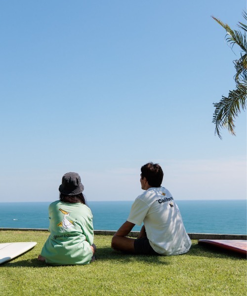 OFFSHORE(オフショア)の「OSxALMOND PELICAN TEE(Tシャツ/カットソー・メンズ・ピンク/グリーン・L/S/M)」の4枚目の写真